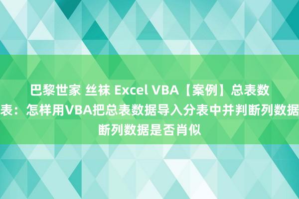 巴黎世家 丝袜 Excel VBA【案例】总表数据导入分表：怎样用VBA把总表数据导入分表中并判断列数据是否肖似