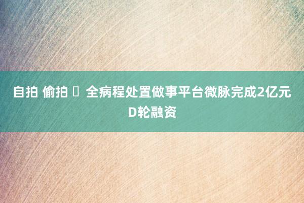 自拍 偷拍 ​全病程处置做事平台微脉完成2亿元D轮融资