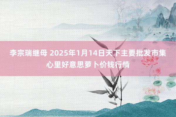 李宗瑞继母 2025年1月14日天下主要批发市集心里好意思萝卜价钱行情