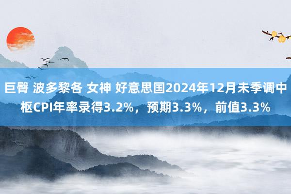 巨臀 波多黎各 女神 好意思国2024年12月未季调中枢CPI年率录得3.2%，预期3.3%，前值3.3%